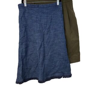 BCBG Blue & Green Midi Skirt for Casual Wear